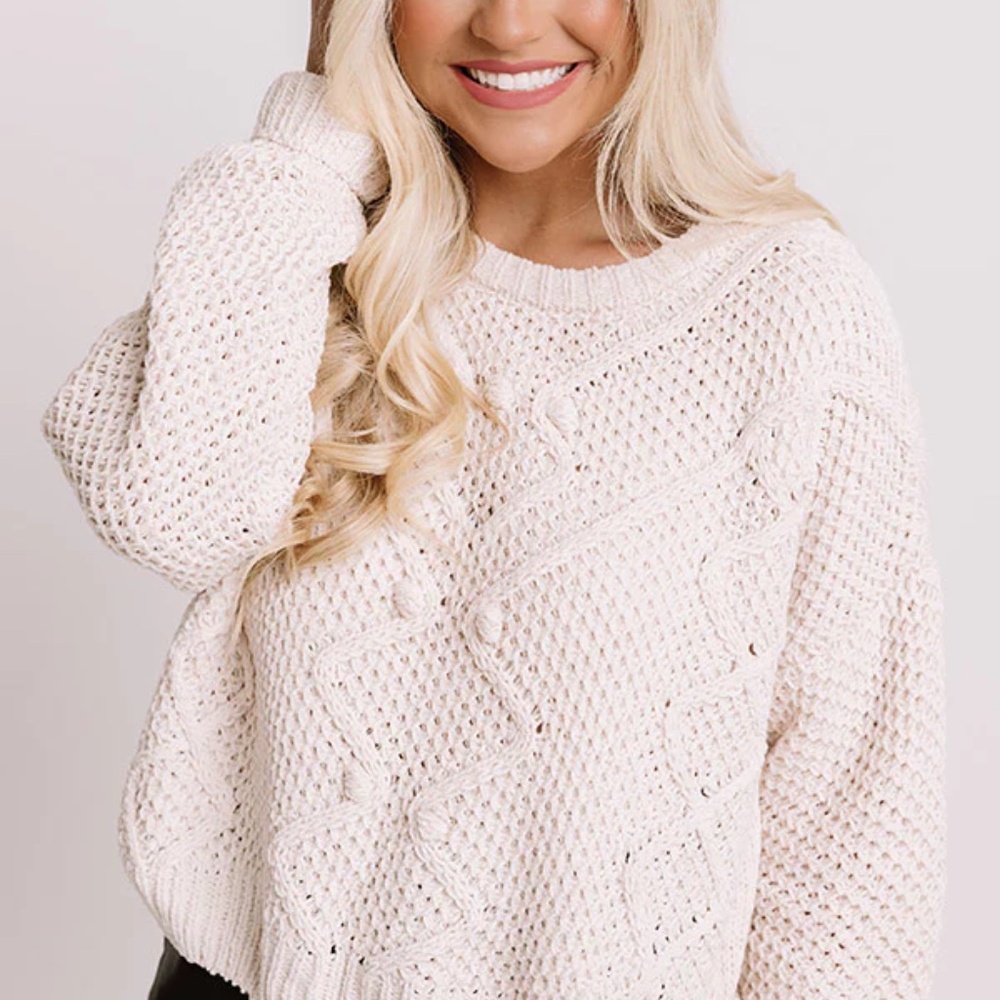 Cider Snuggles Knit Sweater in Cream - Small